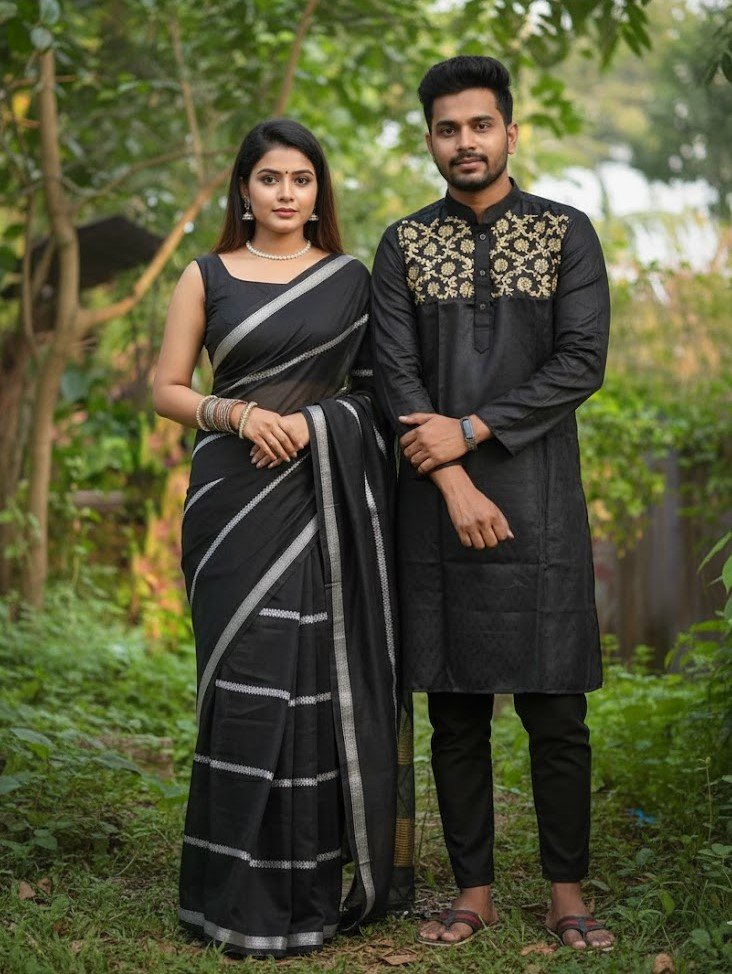 নতুন মায়াবী হাফসিল্ক কাপল সেট